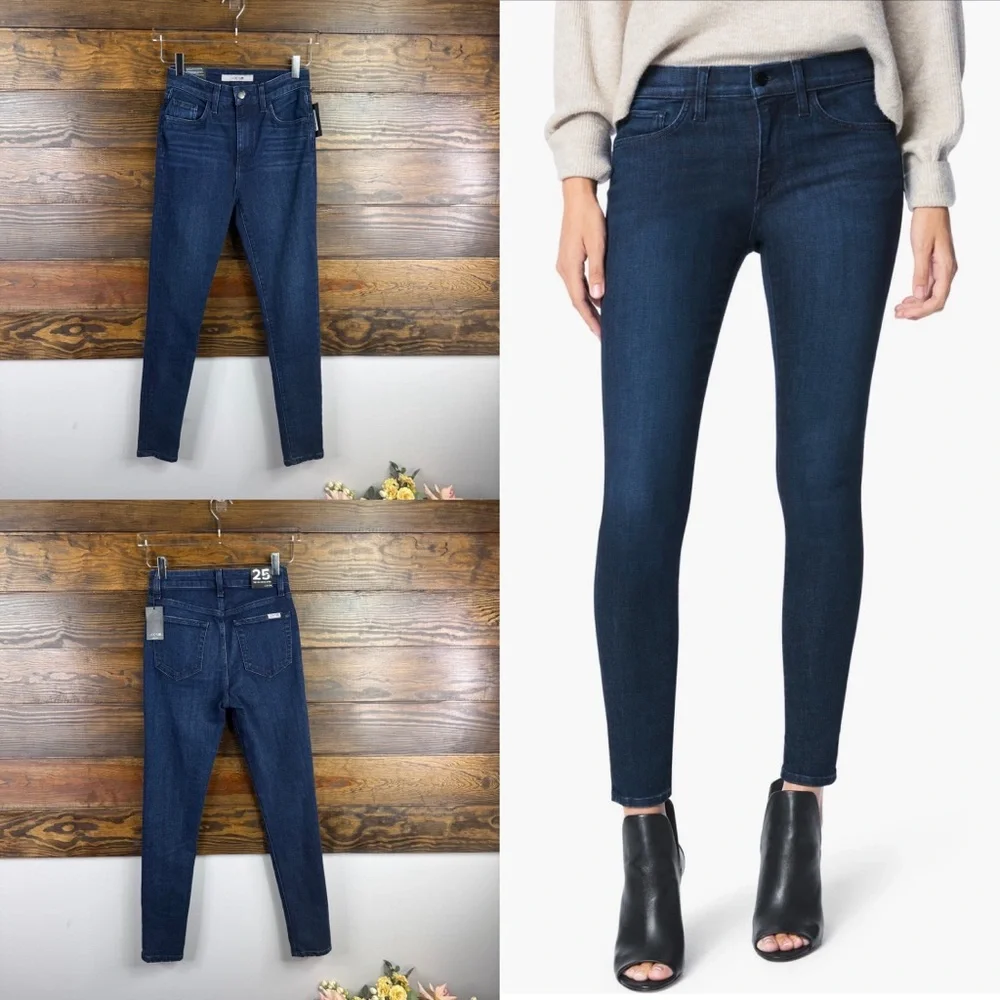 Joe’s Women High Rise Dark Blue Skinny Ankle Jeans Size 25 New